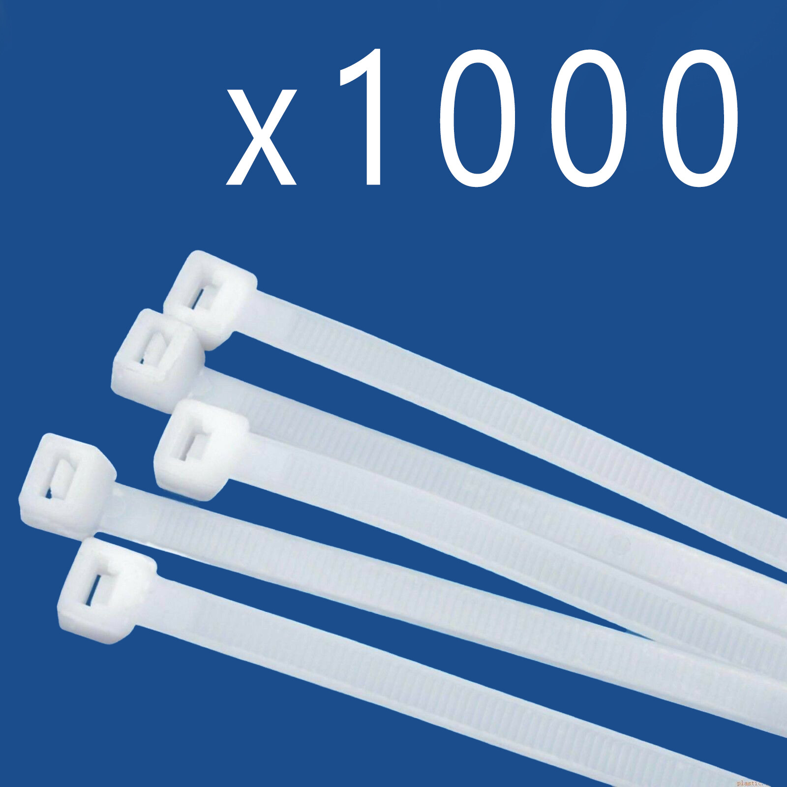 1000 Pack Lot Pcs Qty - 12" Inch Nylon Cable Zip Wire Tie 50 lbs - Natural White
