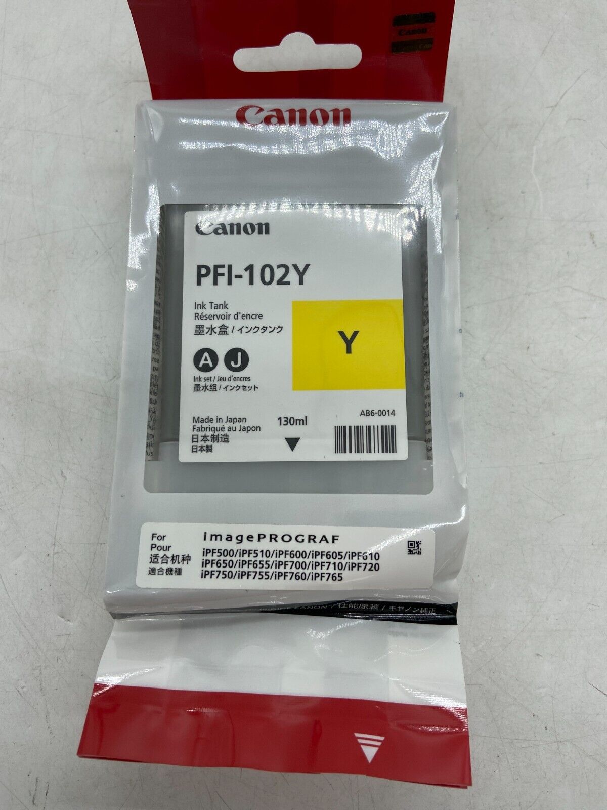 NEW Sealed Canon PFI-102Y Yellow Ink Tank 2019-2023 