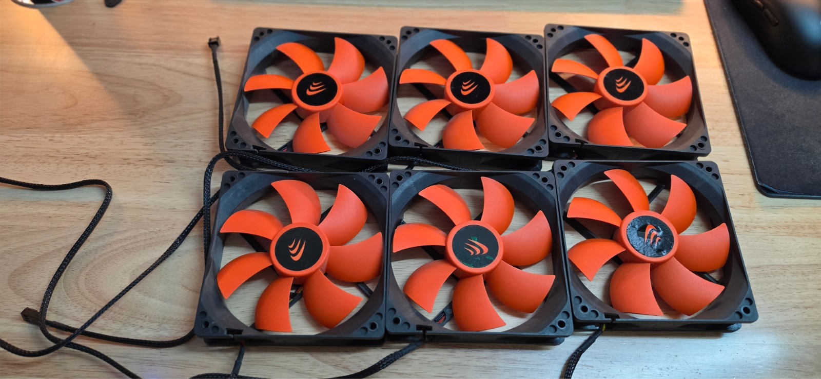 Lot of 6 AAAwave 120mm Double Ball bearing Silent Cooling Case Fan AF12-2100