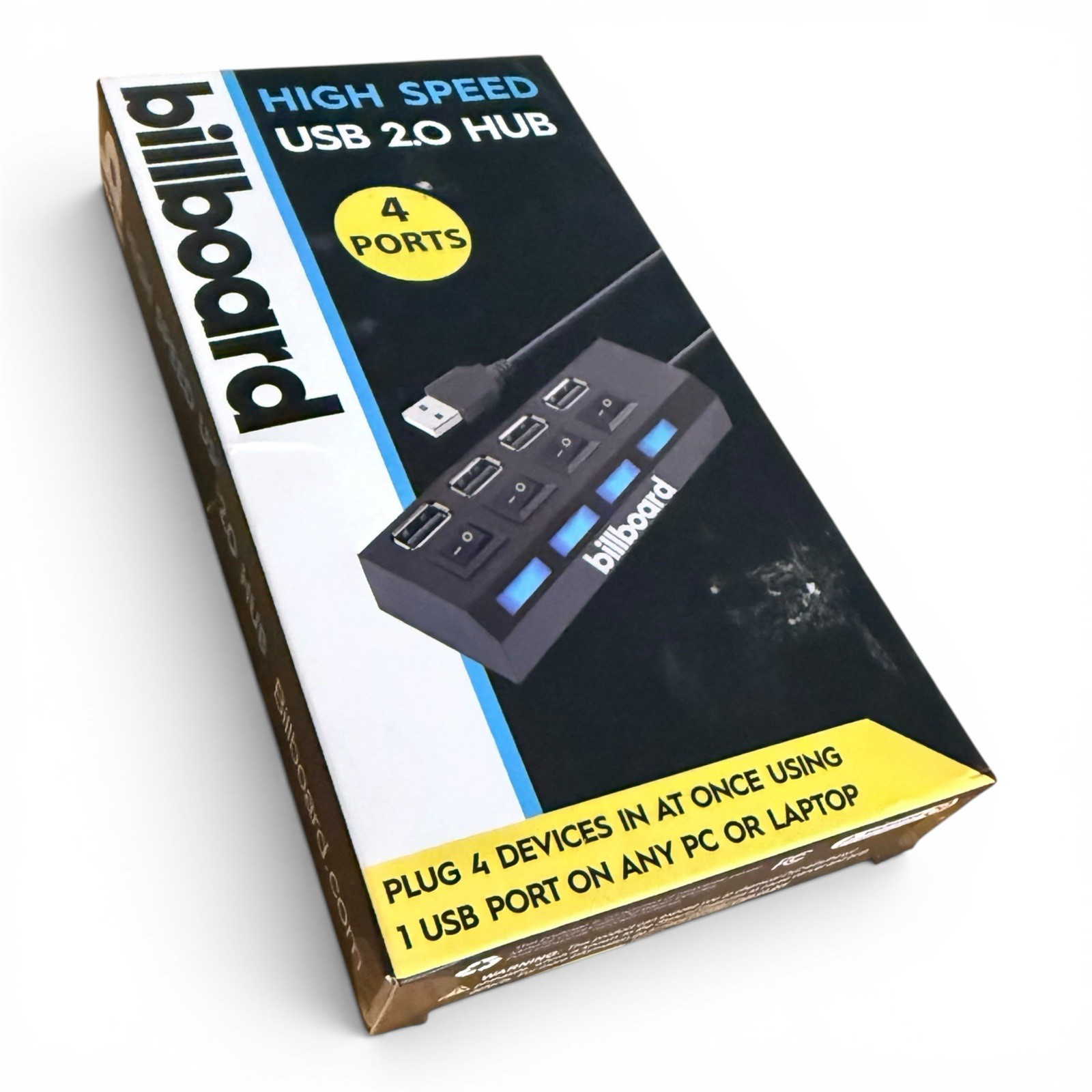 Billboard USB 2.0 High Speed 4-Port Splitter Hub NEW Factor Sealed PC Laptop etc