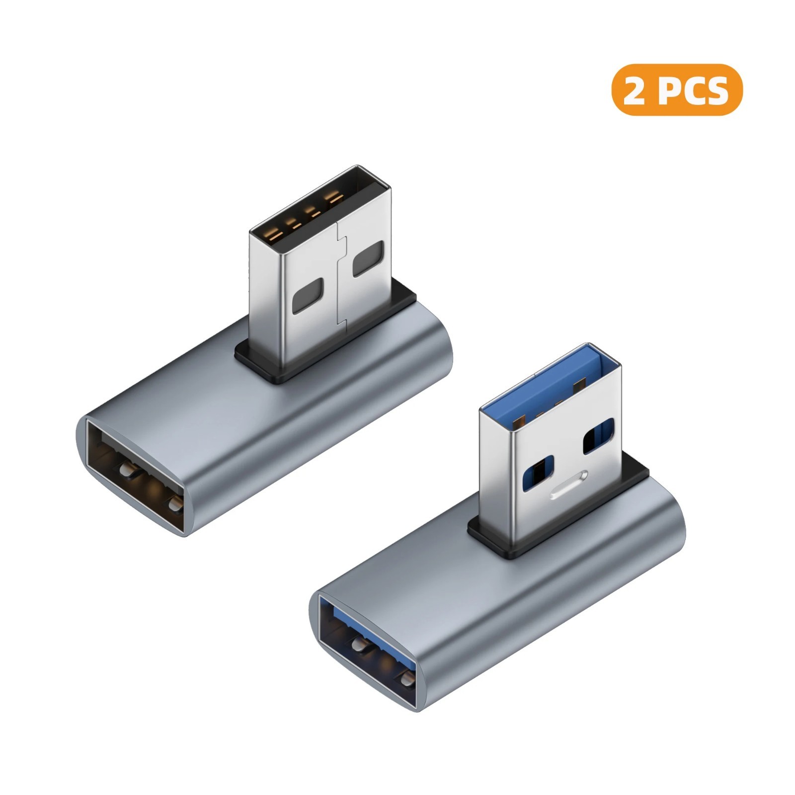90 Degree USB3.0 Adapter (2 Pack), Right and Left Angle USB A Male to Female...