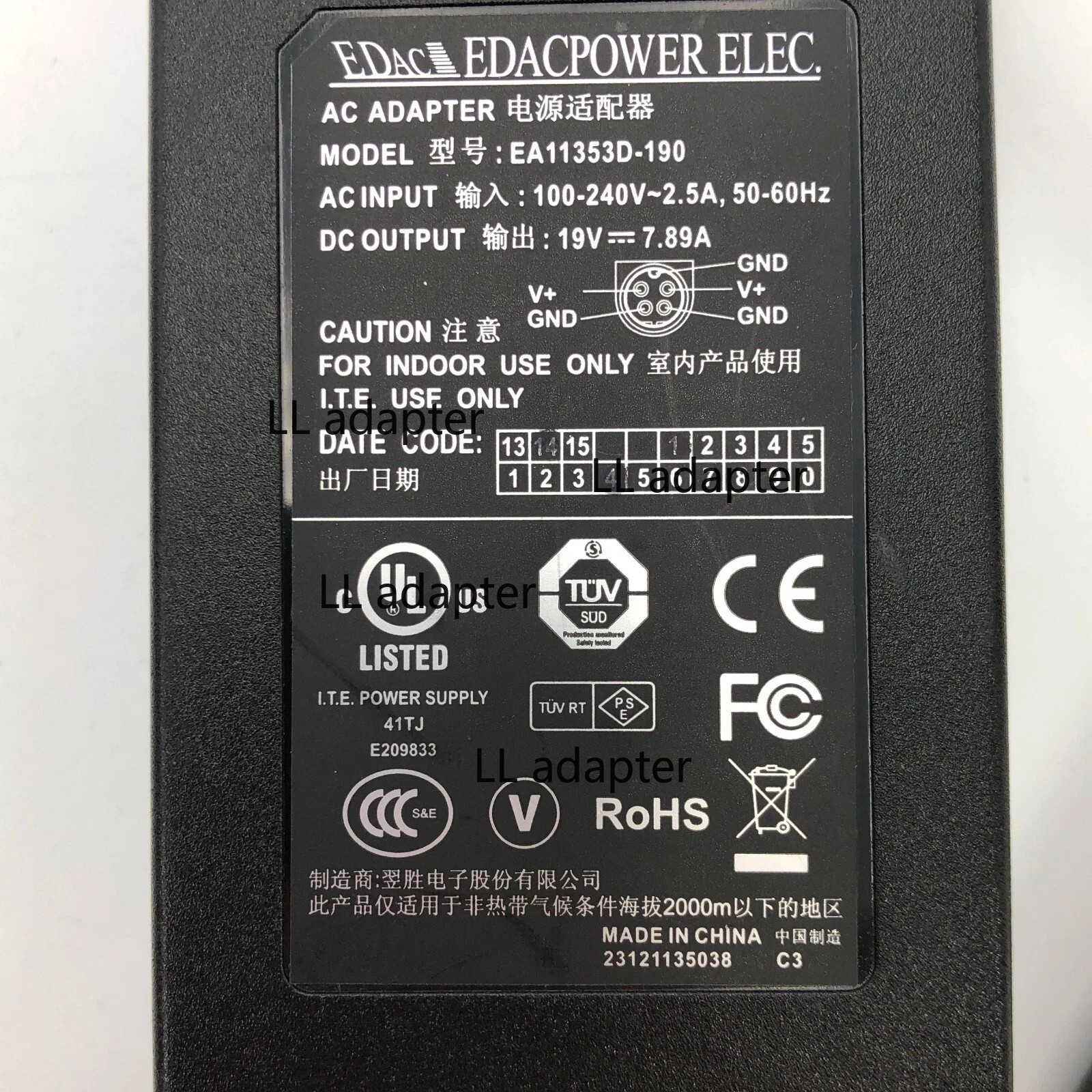 New Original OEM 150W AC Adapter&Cord for Getac X500 G2/REA63X0442 Rugged Laptop