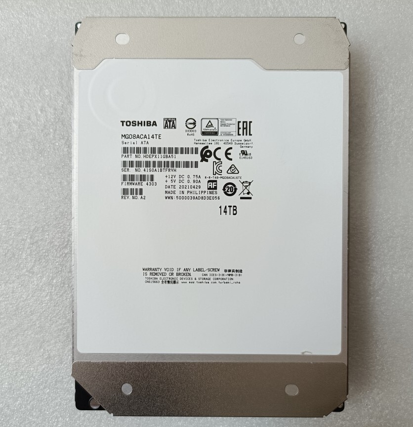 For Toshiba Enterprise 14TB MG08ACA14TE HDD, SATA 3, 3.5" Internal Hard Drive