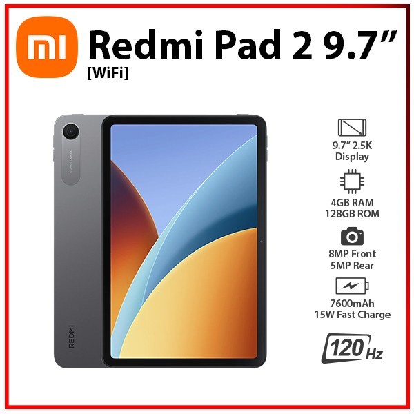 (Wi-Fi) Xiaomi Redmi Pad 2 9.7 4GB+128GB GREY Octa Core Android PC Tablet (New)
