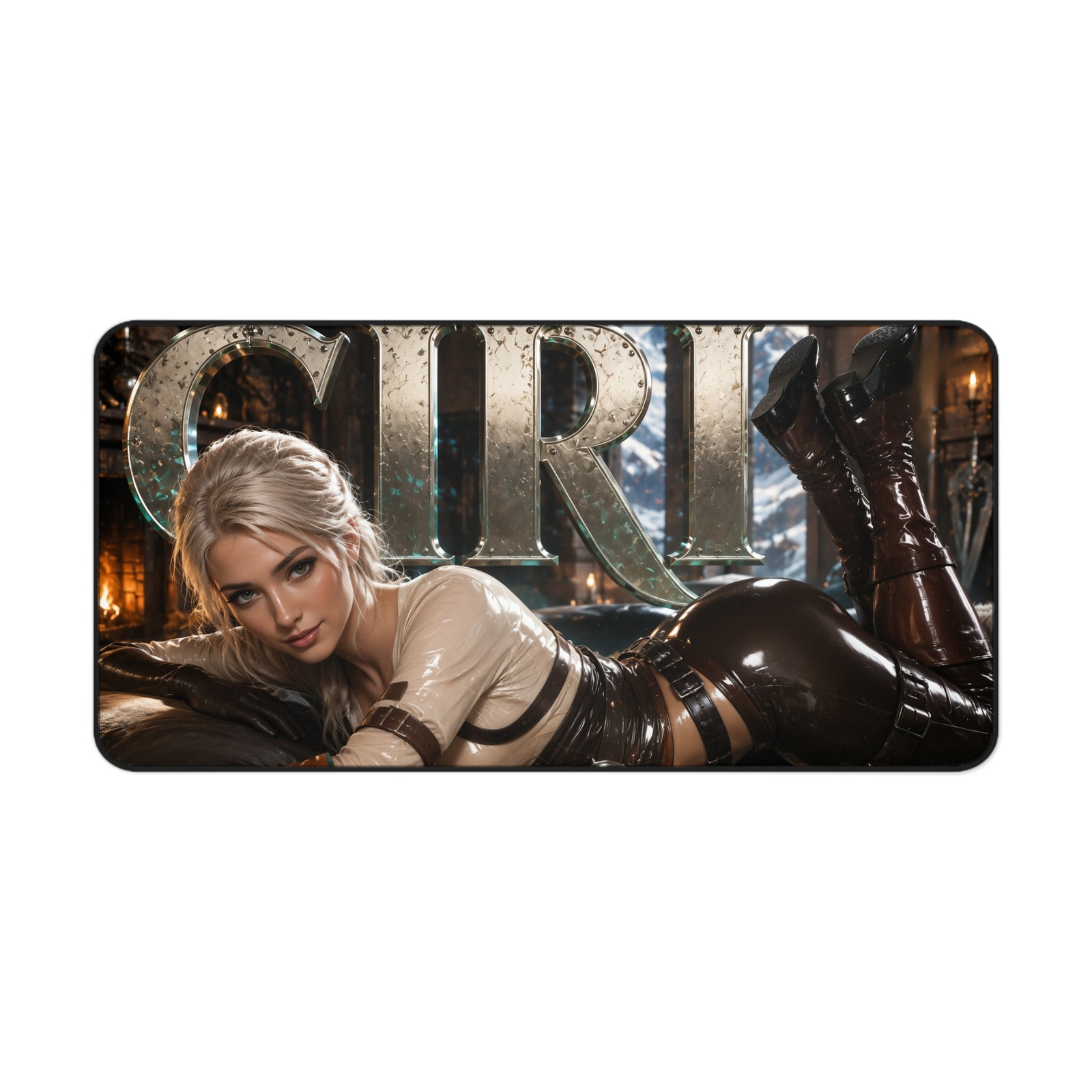 Neoprene Mouse Mat Featuring Ciri, Desk Pad for Keyboard and Computer