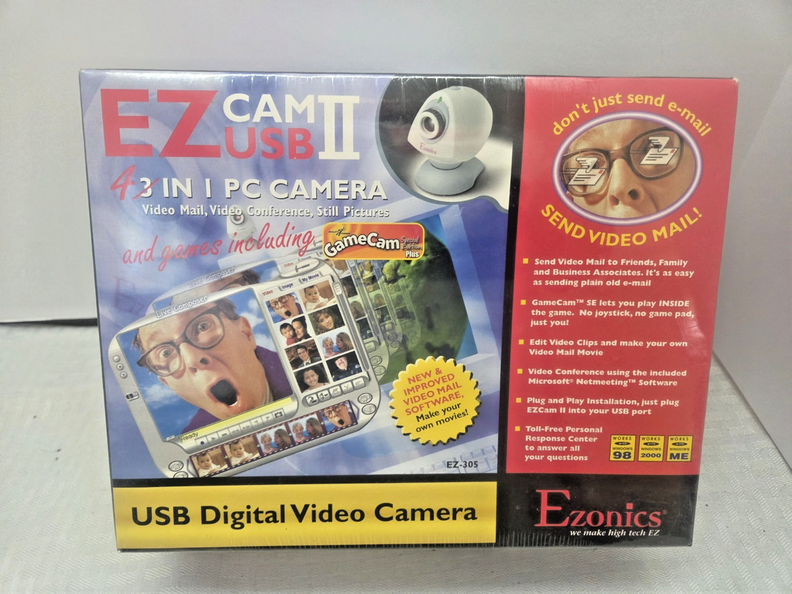 vintage pc ezonics EZ Cam II USB 4 In 1 PC Digital Video Camera New & Sealed