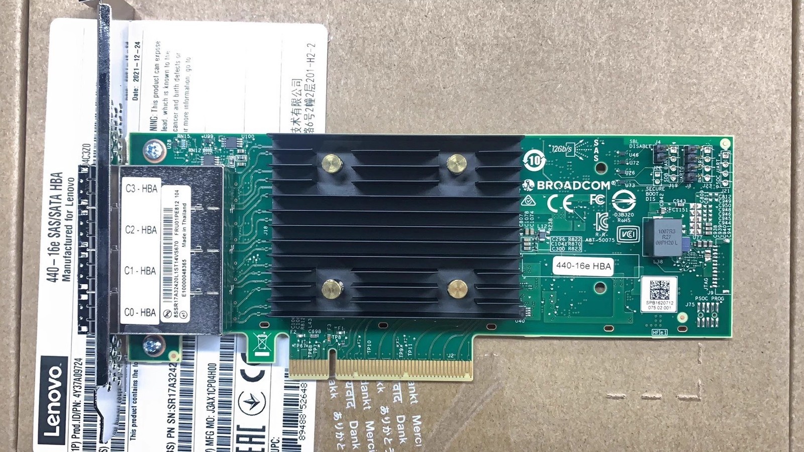 New Lenovo SAS3816 440-16e FRU01PE812 SF8644 HBA 05-50075-00 Card
