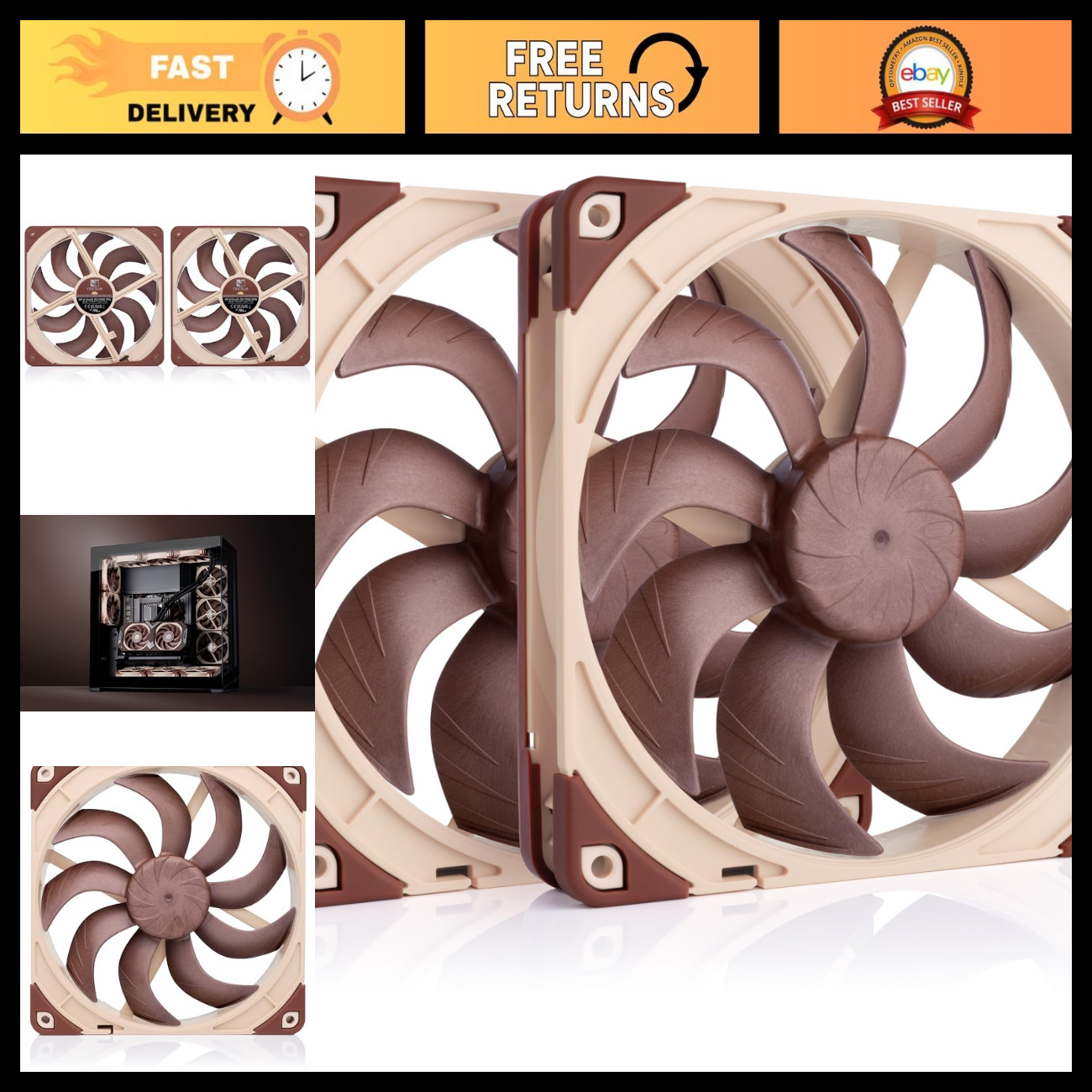 High-Performance 140mm Quiet PWM Fans - Dual Pack, Low Noise Cooling Solution