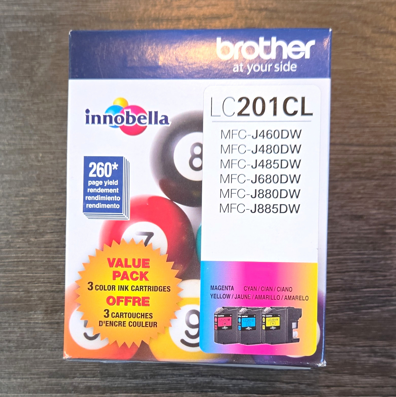 Brother Innobella LC201CL Value Pack Inkjet Cartridges Cyan/Magenta/Yellow