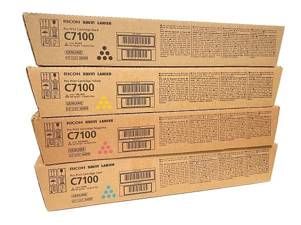 Genuine OEM Ricoh/Savin/Lanier 7100x Toner, FULL SETS, CMYK