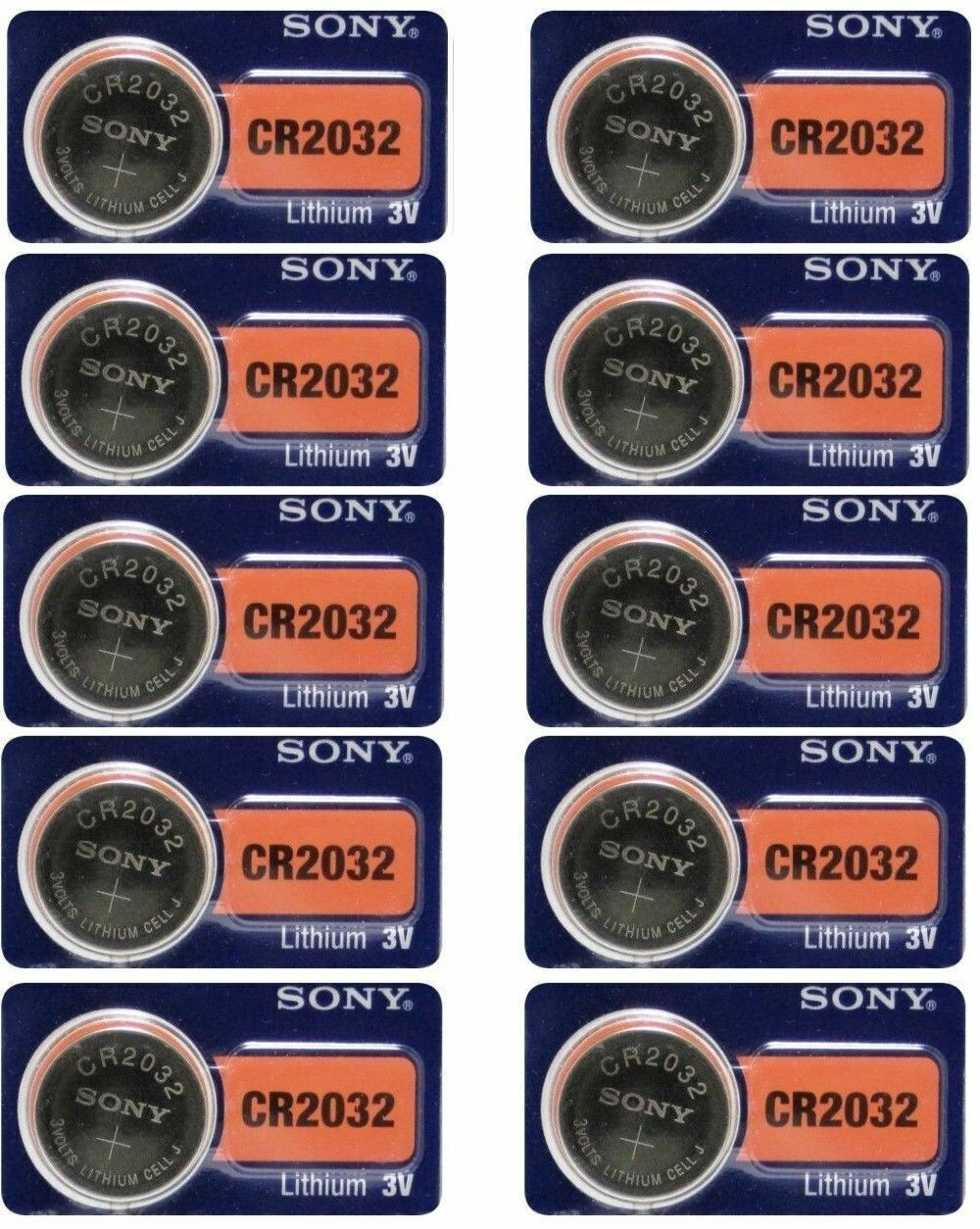 Lot 10 Fresh SONY/MURATA DL2032 ECR2032 CMOS Lithium 3V Watch Battery Exp 2032