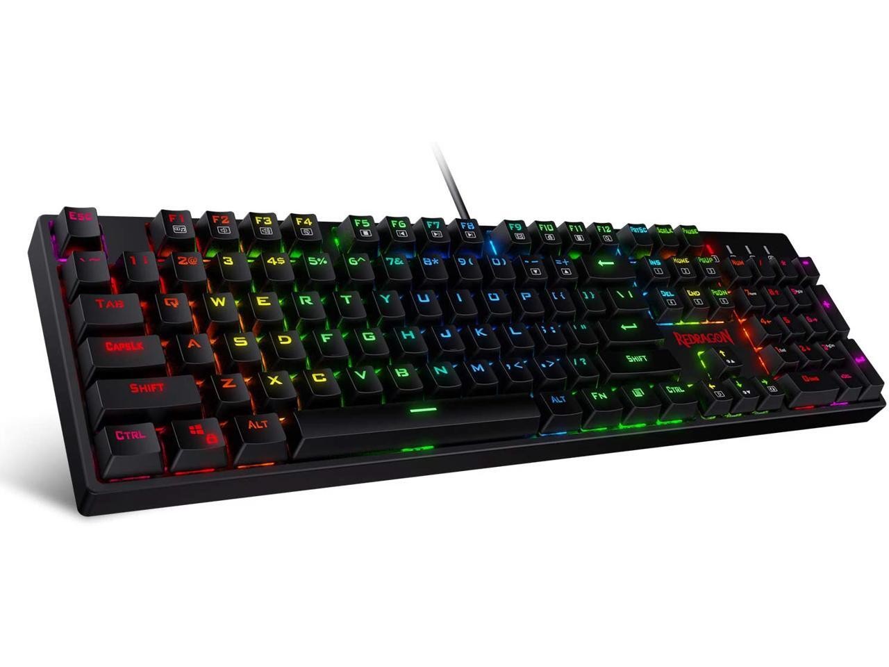 Redragon K582 SURARA RGB LED Backlit Mechanical Gaming Keyboard with 104 Keys-Li
