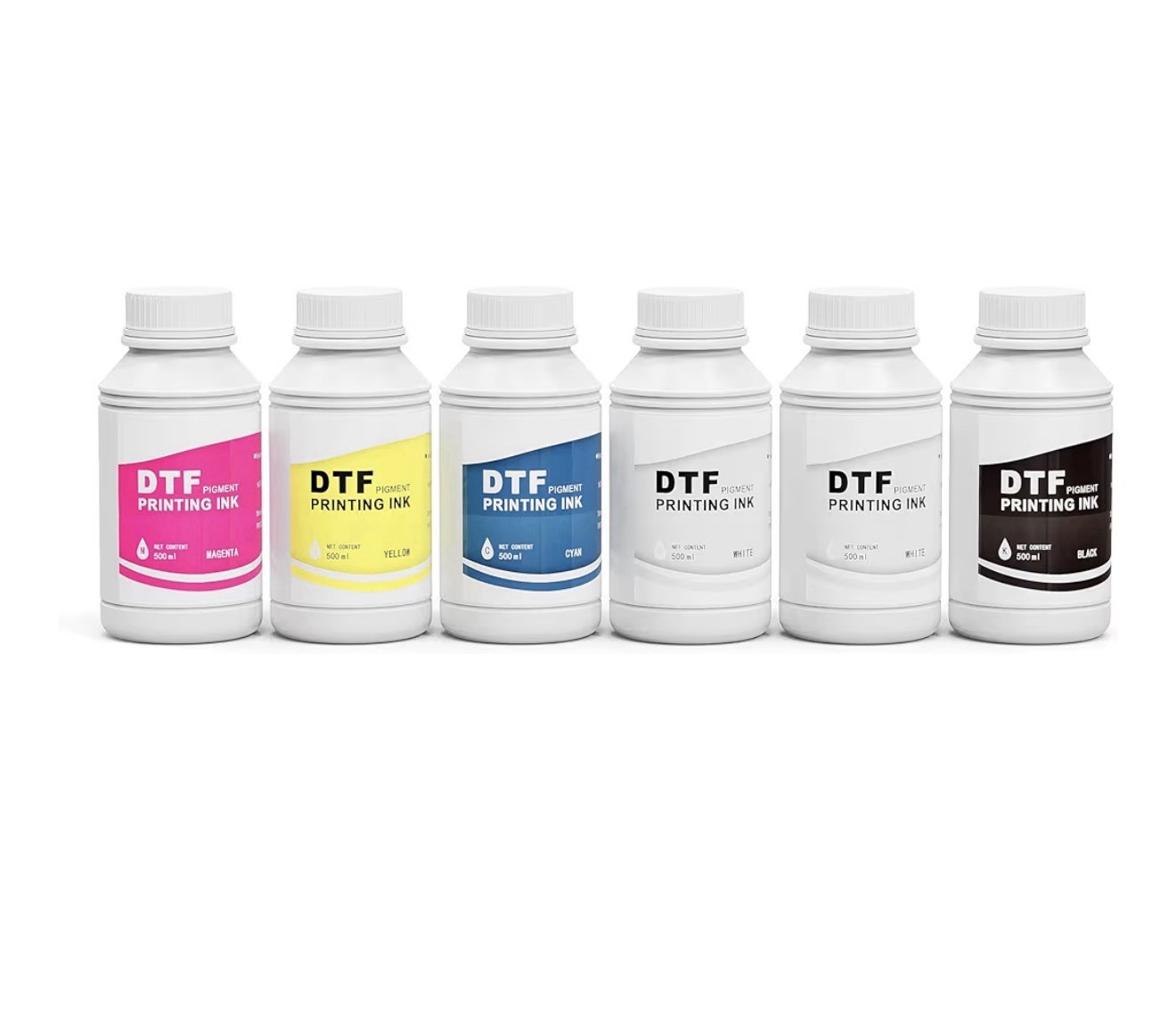 DTF Transfer Printer Ink,3000 ML DTF Ink for DTF Printers-CMYK+2 White Ink,500ML