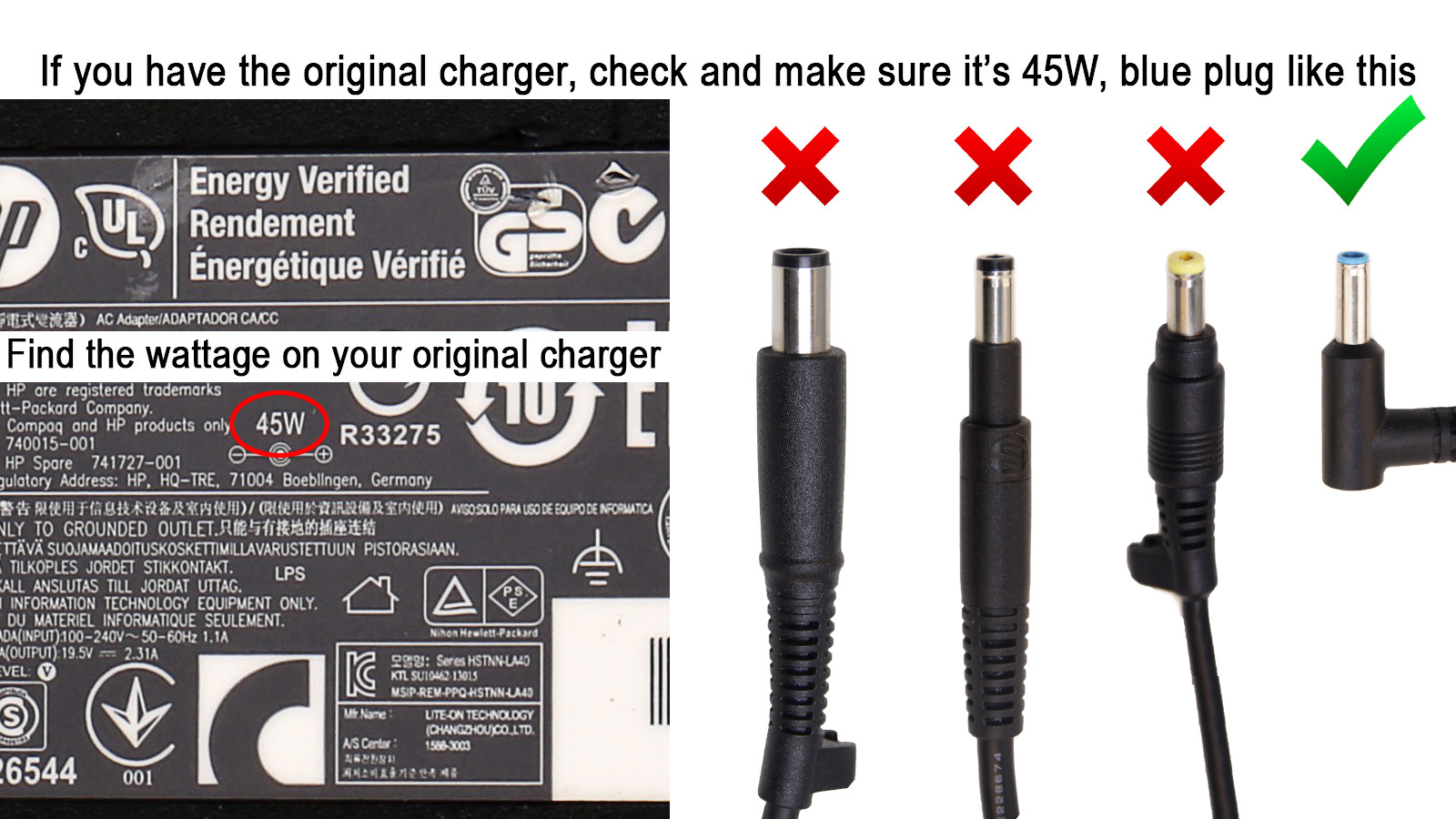 Original HP Charger for 15-ay013cy 15-ay013cy 15-ay013ds 15-ay013ds 15-ay013dx