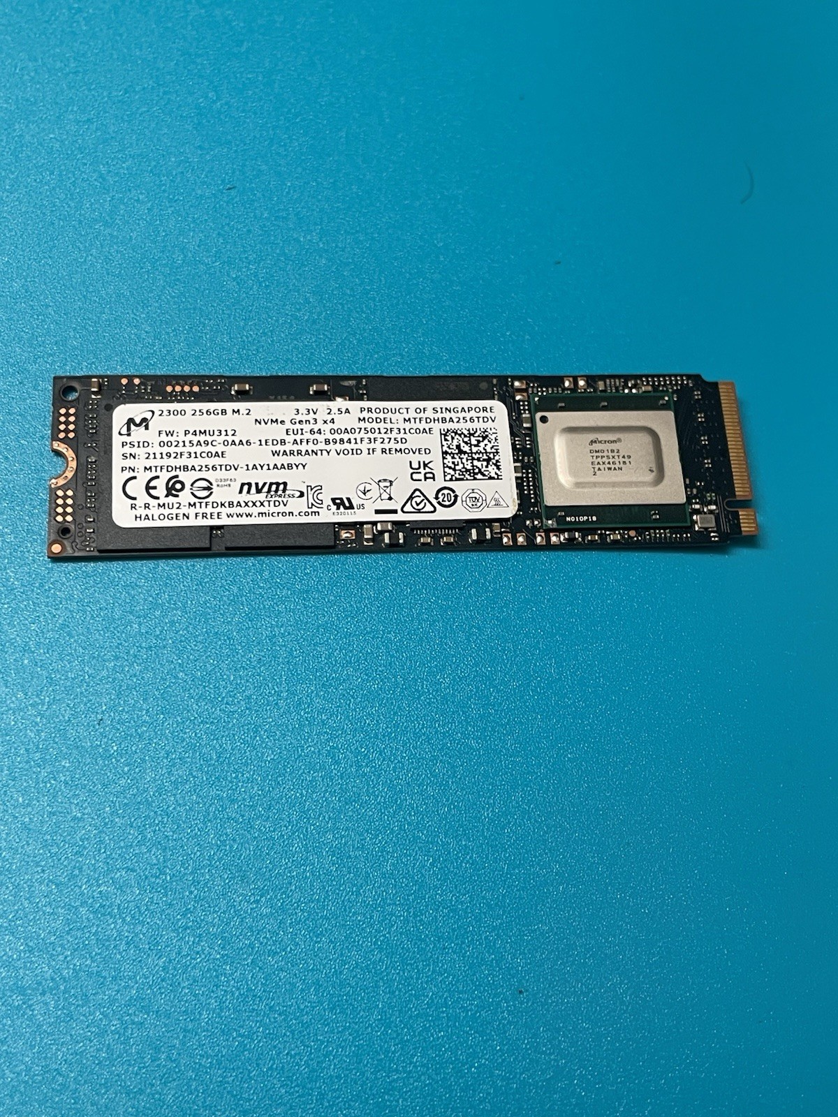 Micron MTFDHBA256TDV-1AY1AABYY 2300 256GB SSD Drive