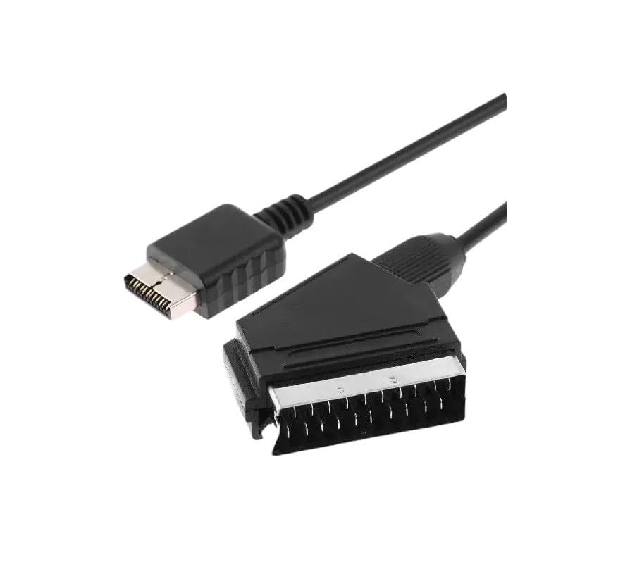 AV Multi Out RGB SCART Cable for PS1 PSone PS2 Retro Gaming Console - 1.8m