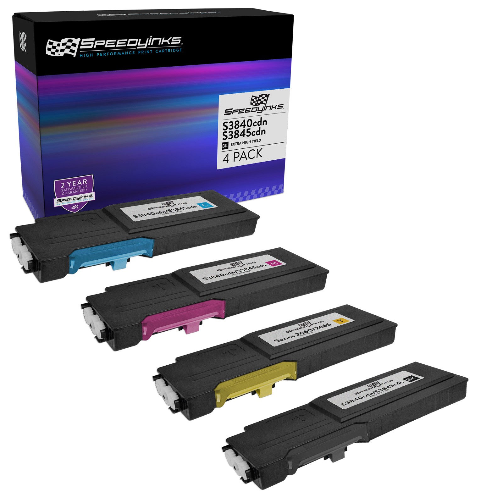 Speedy Compatible 4PK Dell 593-BCBC, 593-BCBF, 593-BCBE, 593-BCBD Toner Set