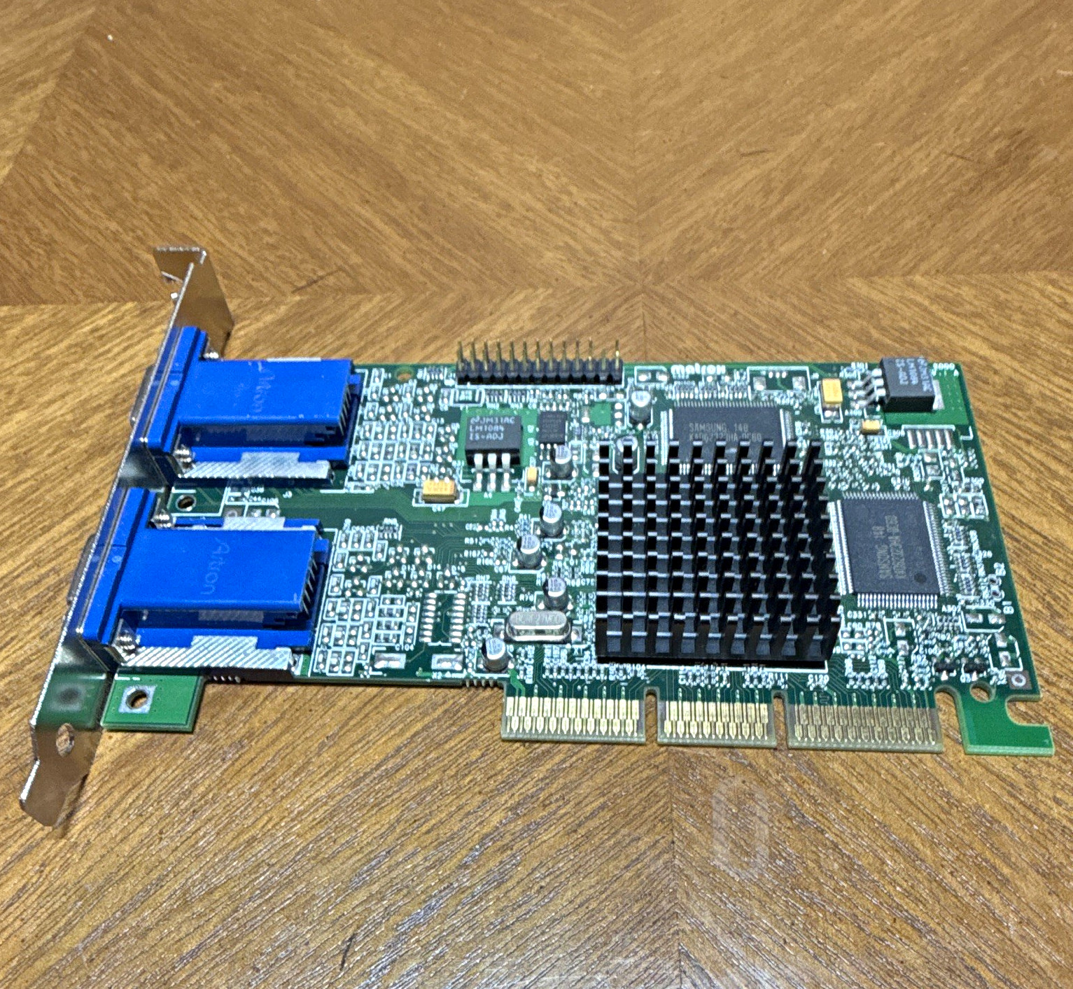 Matrox G450 AGP Graphics Card 32MB SDRAM Dual VGA Heatsink Multi Monitor