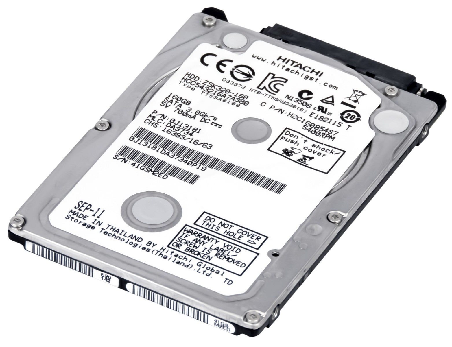 HITACHI CinemaStar Z5K320 HCC543216A7A380 160GB 5.4K 8MB SATA II 2.5''