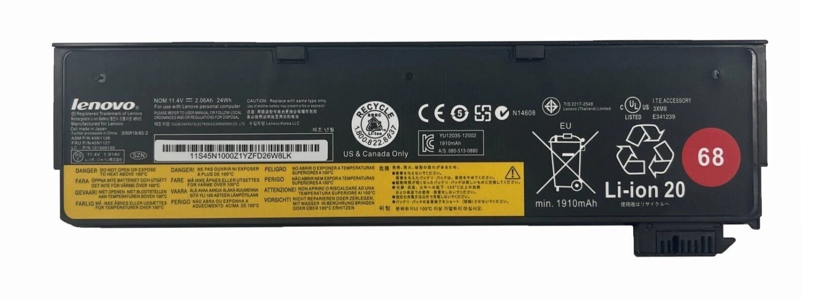 Genuine X240 Battery For Lenovo ThinkPad T440 T440s 45N1126 45N1127 45N1128 68