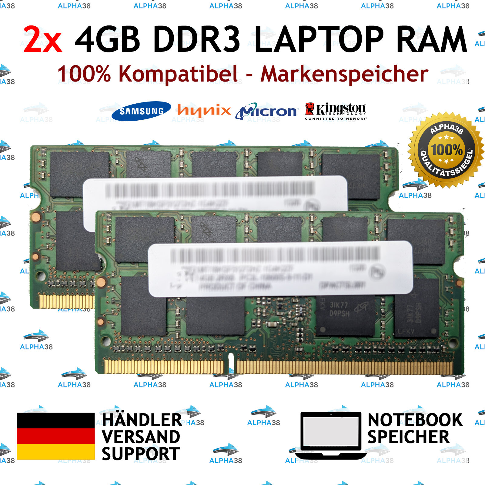 8 GB (2x 4 GB) SO-DIMM DDR3-1600 For Lenovo ThinkCentre V320 Tower RAM Memory
