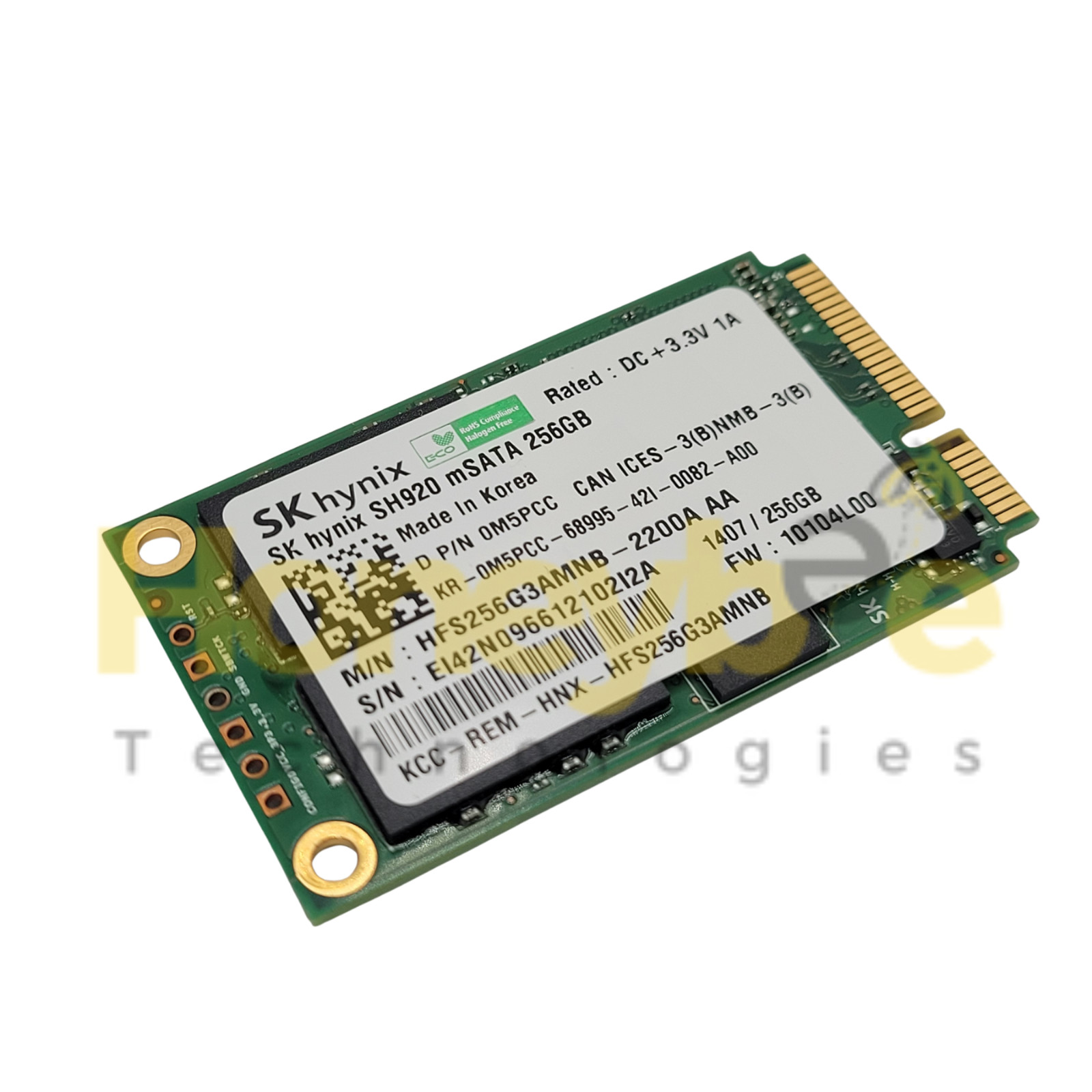 DELL HYNIX SH920 256GB mSATA MINI-PCIE SSD HFS256G3AMNB-2200A M5PCC TESTED