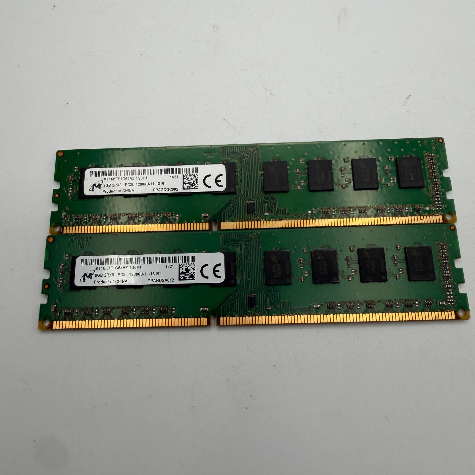 Micron 16GB Kit 2x8GB DDR3L-1600 PC3L-12800U MT16KTF1G64AZ-1G6P1 RAM