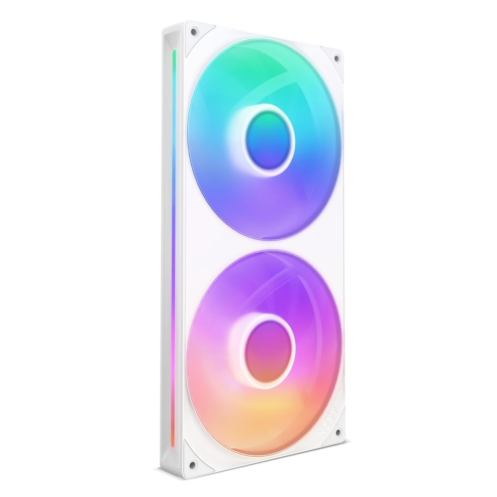 NZXT F280 RGB Core 280mm White Fan Unit with Dual 140mm RGB Fans