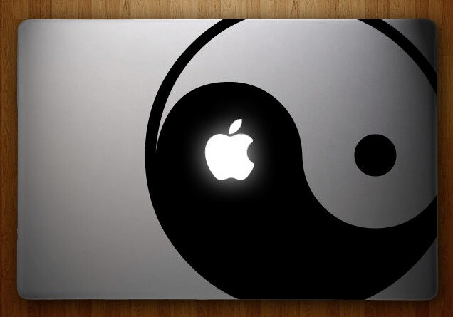 Yin-Yang - JUMBO - Apple Logo Decal (MacBook Pro/iPad - ALL MODELS)