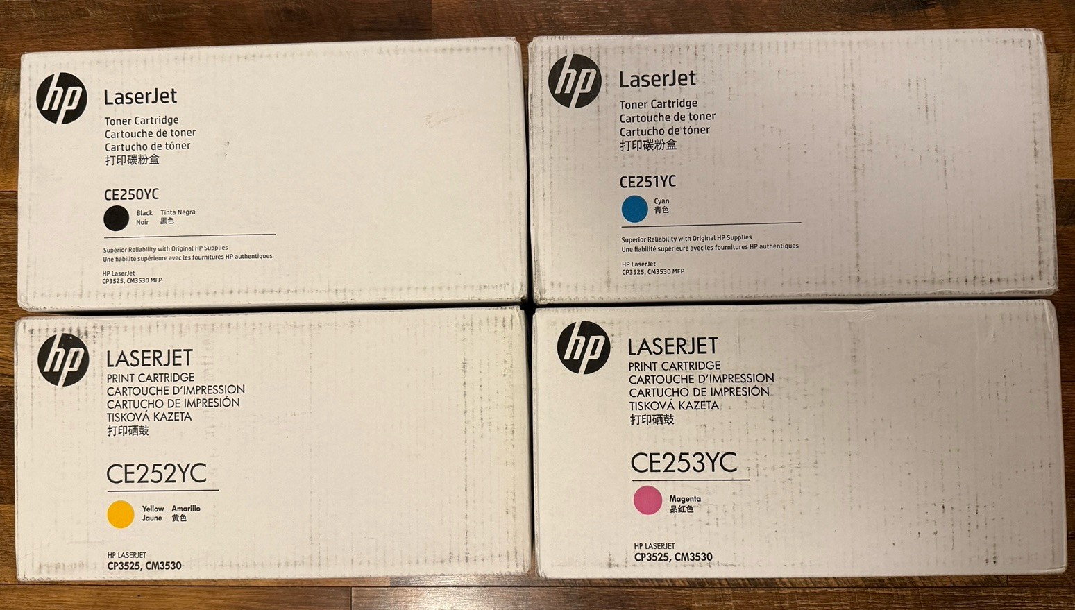 HP Toner 4 Pack - CE250YC CE251YC CE252YC CE253YC (see description)
