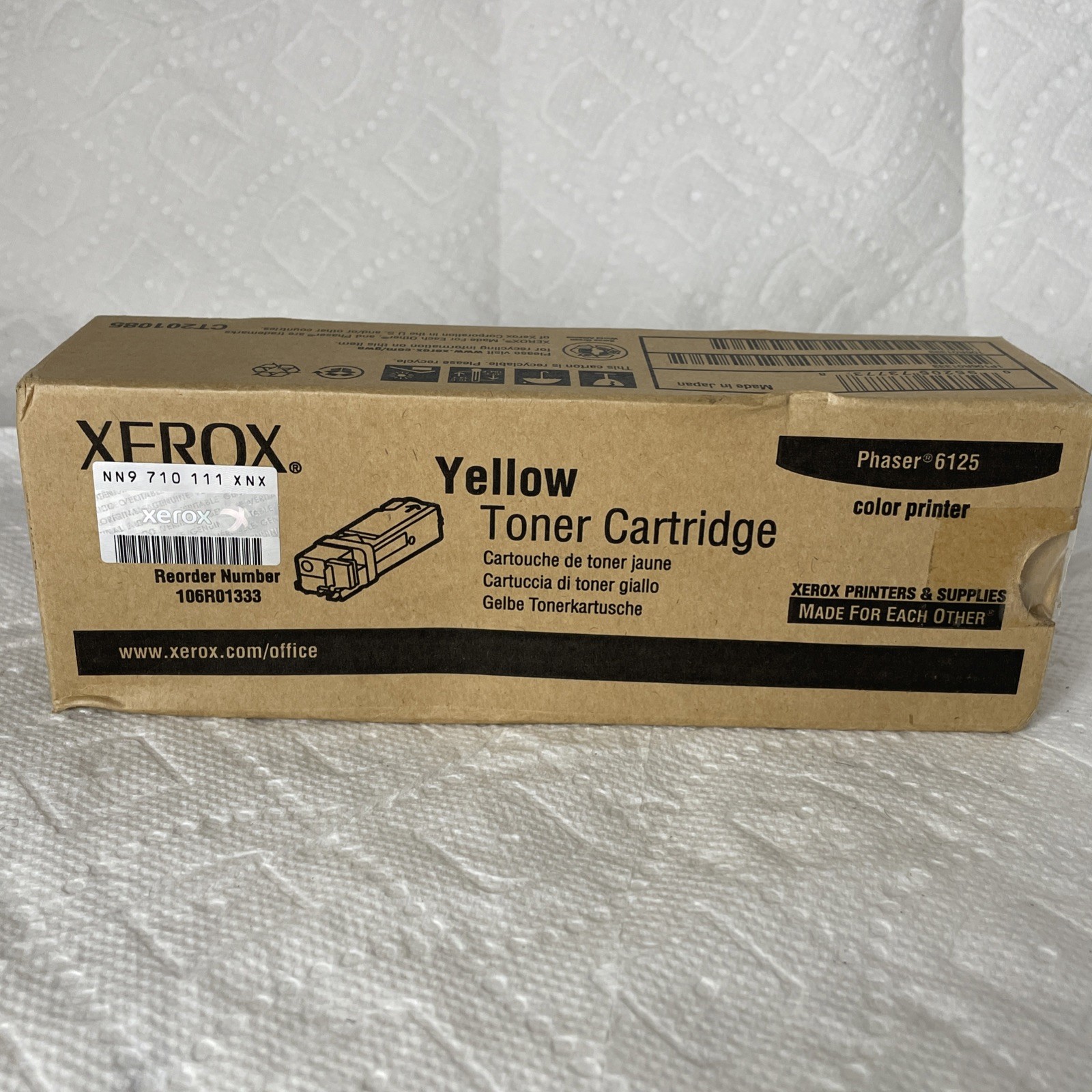 Xerox 106R01333 Phaser 6125 Yellow Toner Cartridge New Sealed Genuine