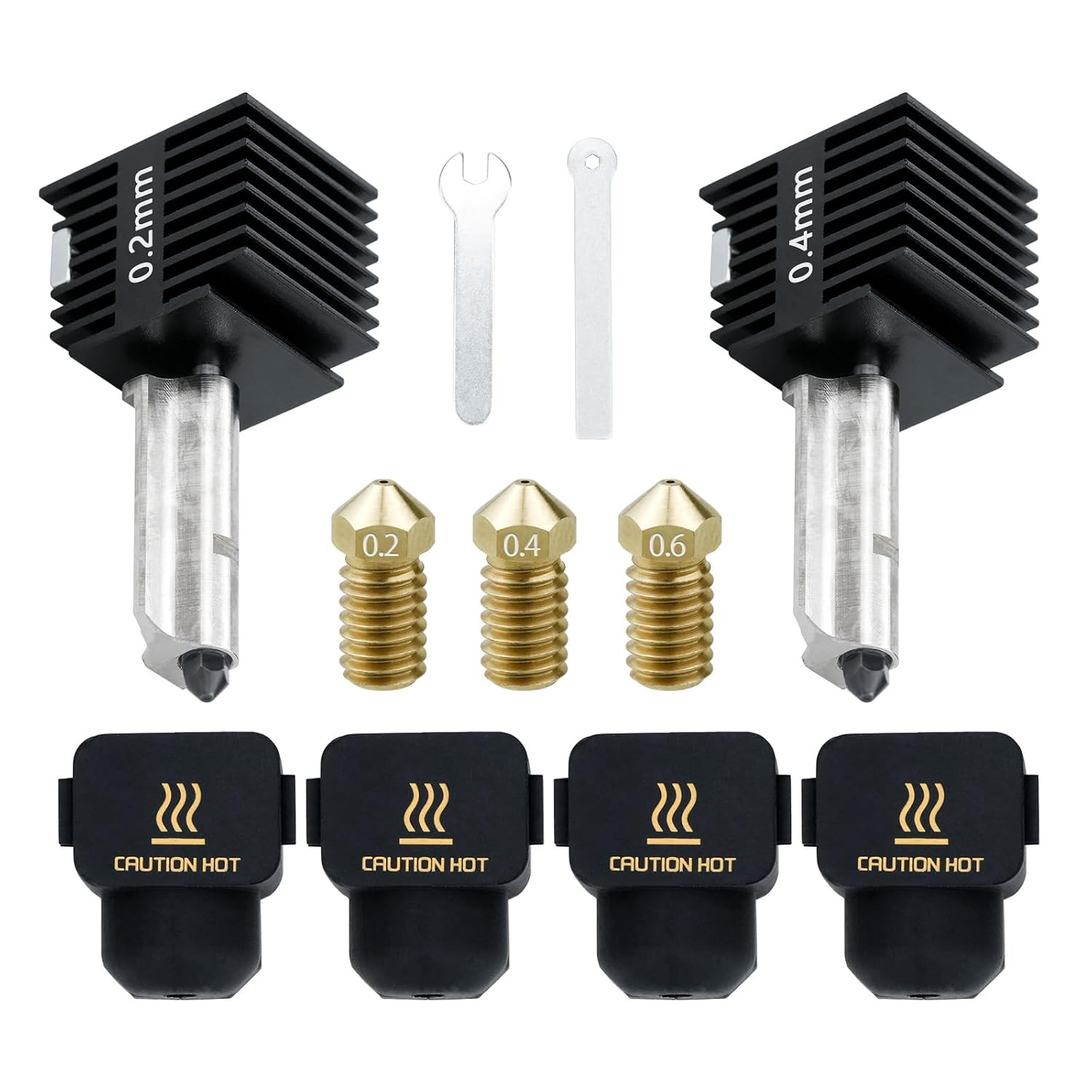 2 Pack A1 Hotend Upgrade Kit for Bambu Lab A1/A1 Mini/A2L 3D Printer - 0.2Mm & 0