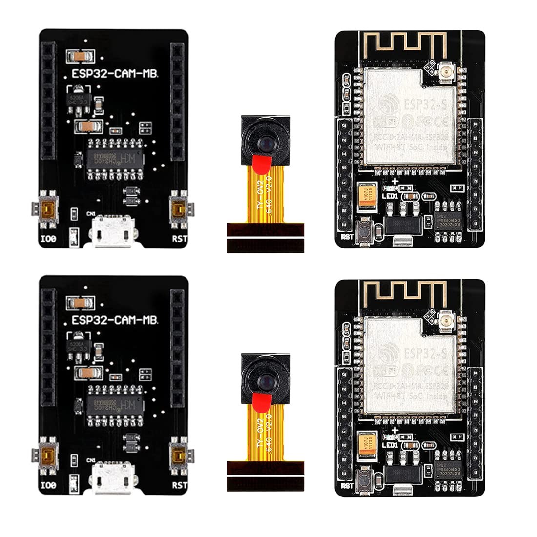 HiLetgo 2pcs ESP32-CAM Camera Module ESP32-S OV2640 2MP Development...