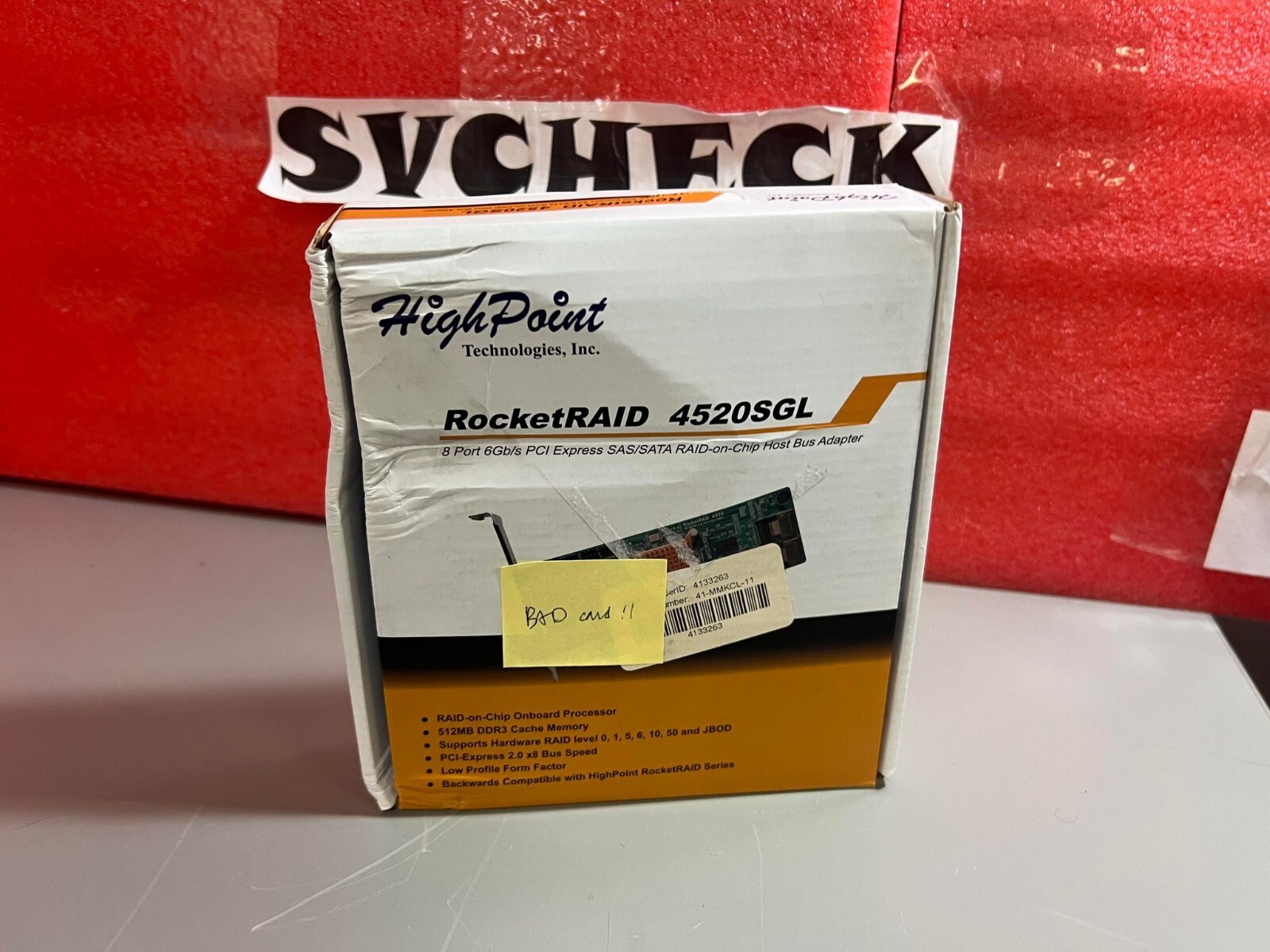 HighPoint TECHNOLOGIES RocketRAID 4520SGL 8-Port PCIe 2.0 x8 6Gb/s SAS/SATA