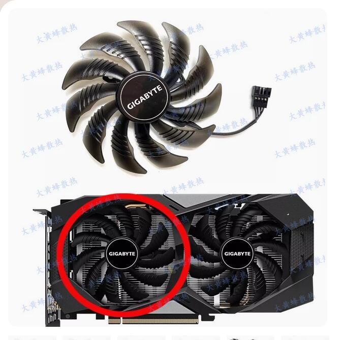 For GIGABYTE RX5500XT 5600XT 4GB OC Graphics Card Fan T129215SU/GA91S2U Parts