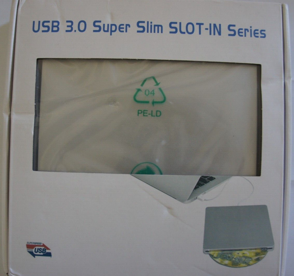New Super Slim Hi Speed External Portable USB 3.0 DVD RW Drive - Silver