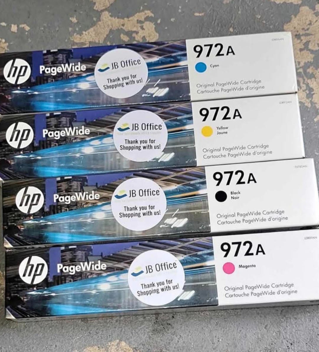 GENUINE SET 4 HP 972A INKS F6T80AN LOR86AN LOR89AN LOR92AN PageWide 8/2023