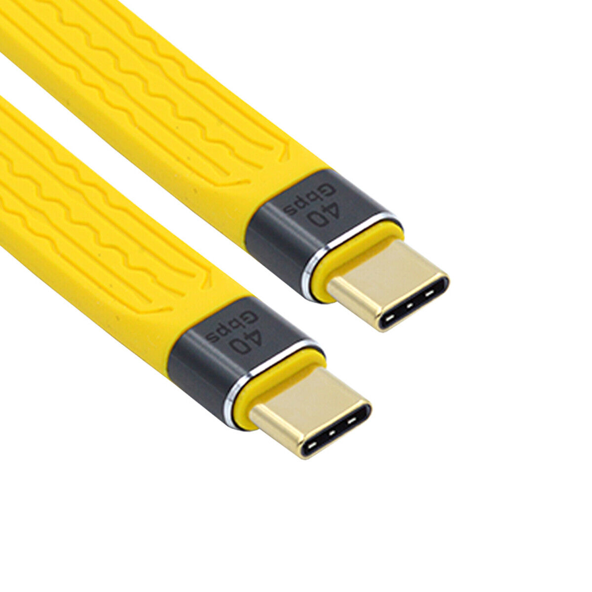Cablecc USB-C Male to Male USB4 40Gbps 100W 8K Flat Slim FPC Data Cable for 13cm