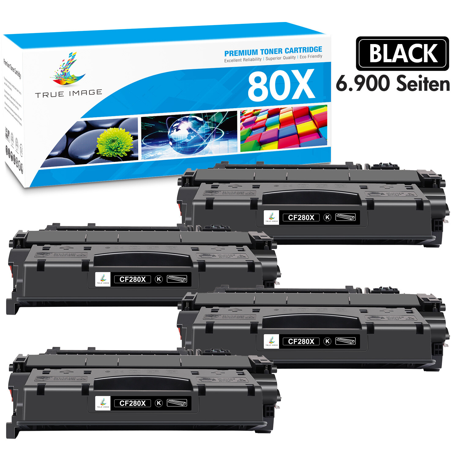 4 Pack CF280X Toner Compatible With HP 80X Laserjet Pro 400 M401dn M401n Printer