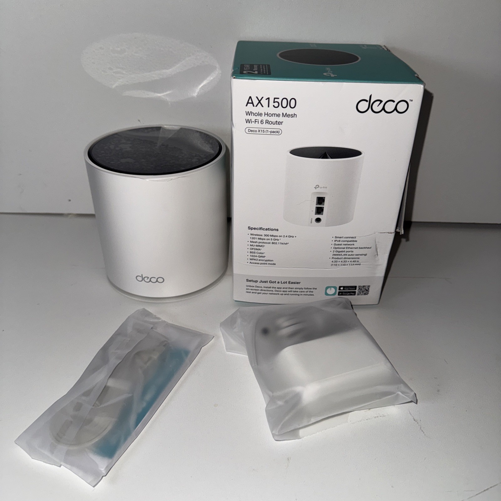 NIB TP-Link Deco X15 AX1500 WiFi 6 Mesh System Dual Band 2100 Sq Ft