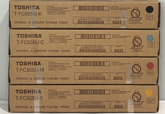 Toshiba T-FC505UY/M/C/K Toner Set Genuine OEM FREE UPS GROUND SHIPPING