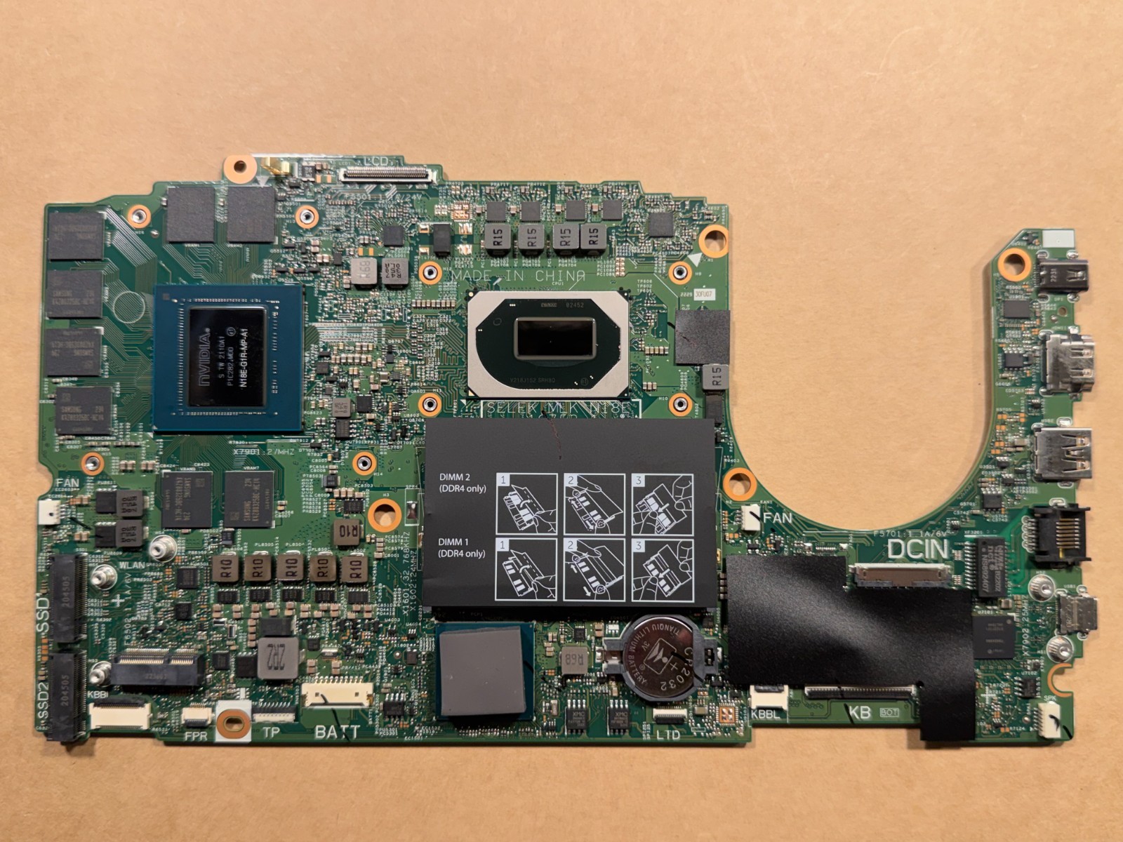 NEW Dell G3 3500 G5 5500 Motherboard Intel i7-10750H Nvidia RTX 2070 3GNH6