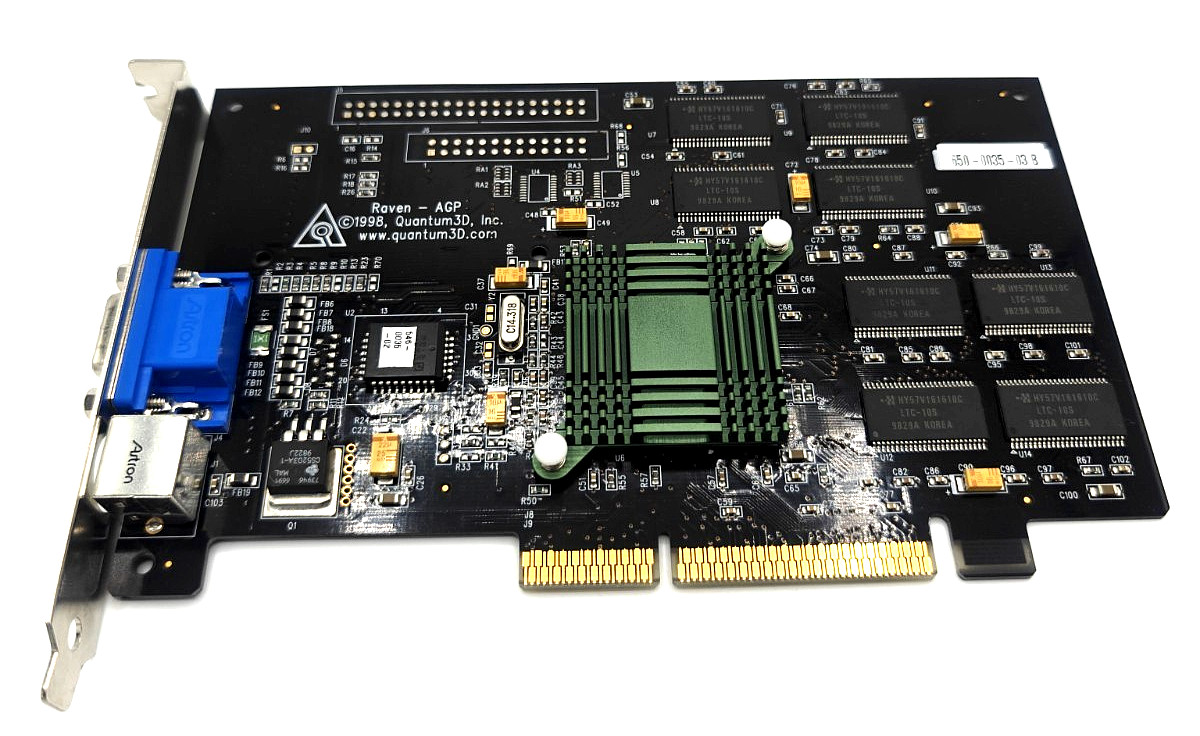 3DFX Quantum3D Voodoo Raven 16MB VGA AGP GPU Video Card Retro Gaming - Tested