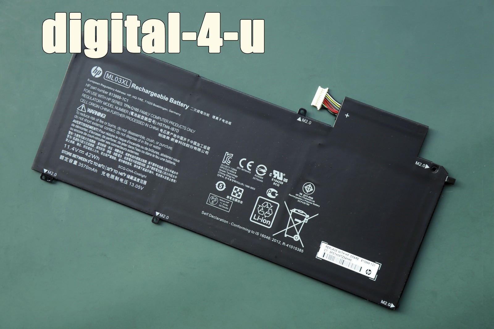 ML03XL Original Battery for HP Spectre x2 Detachable PC 12 HSTNN-IB7D 814277-005