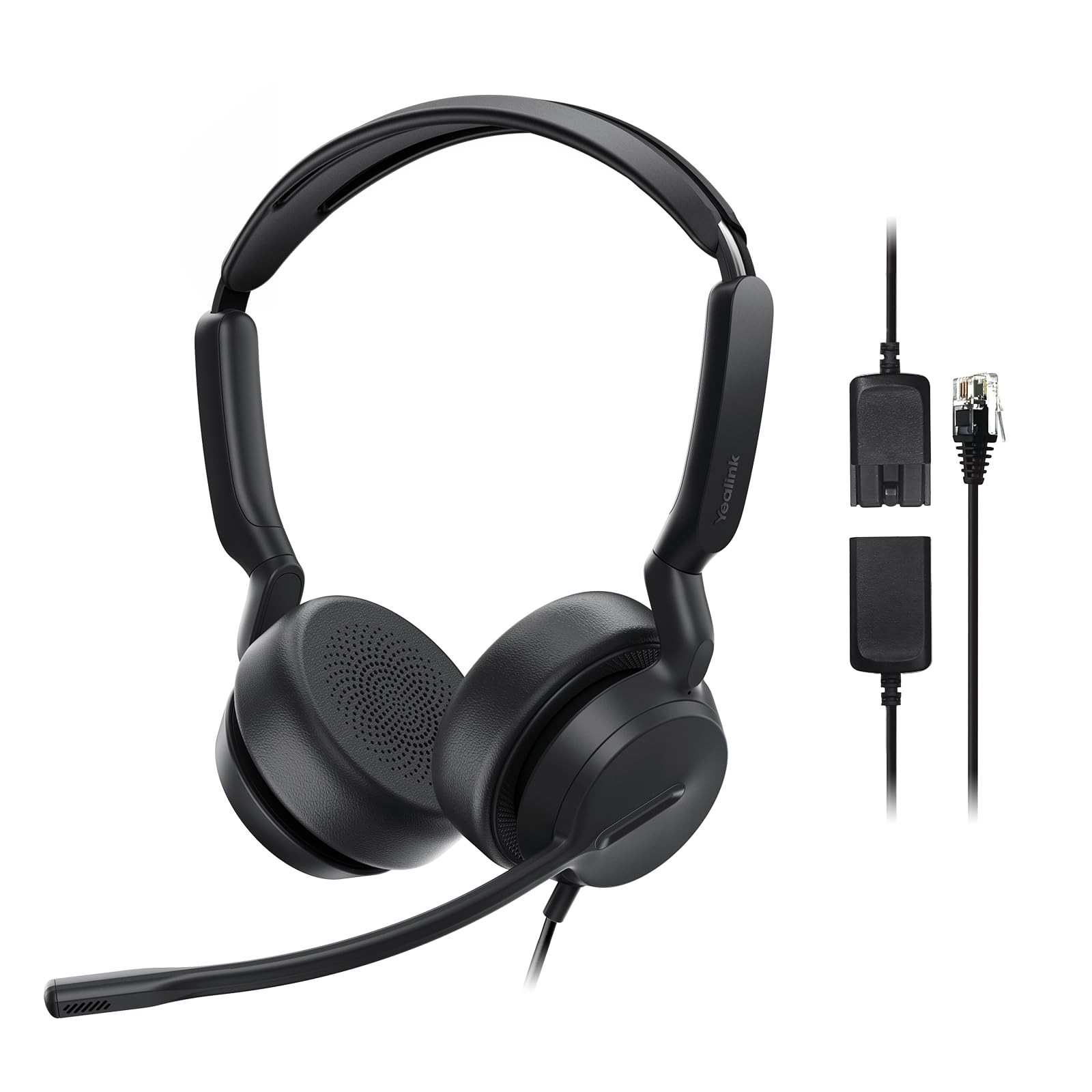 Yealink Phone Headsets for Office Phones YHS36 E2 QD to RJ9 Wired Headset