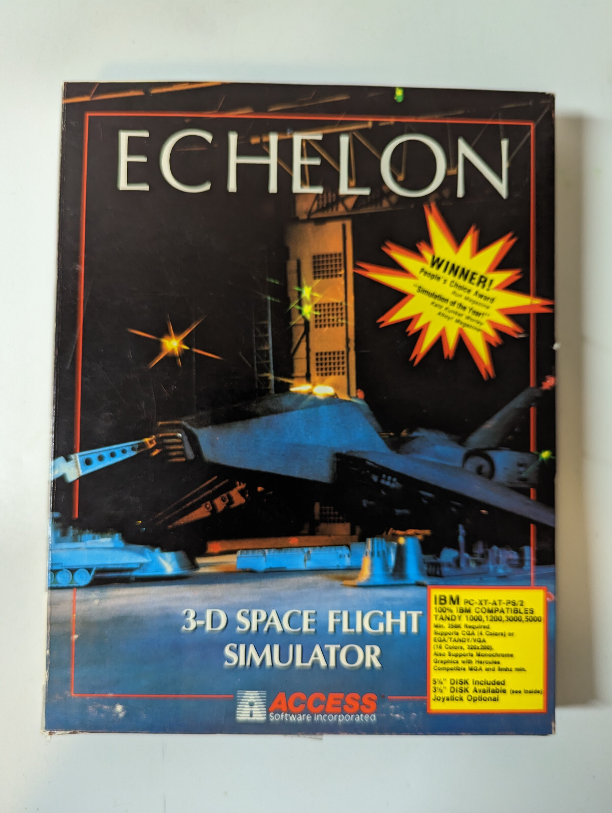 Echelon 3-D Space Flight Simulator IBM PC-XT-AT-PS/2 TANDY 1000 1200 3000 3 1/2