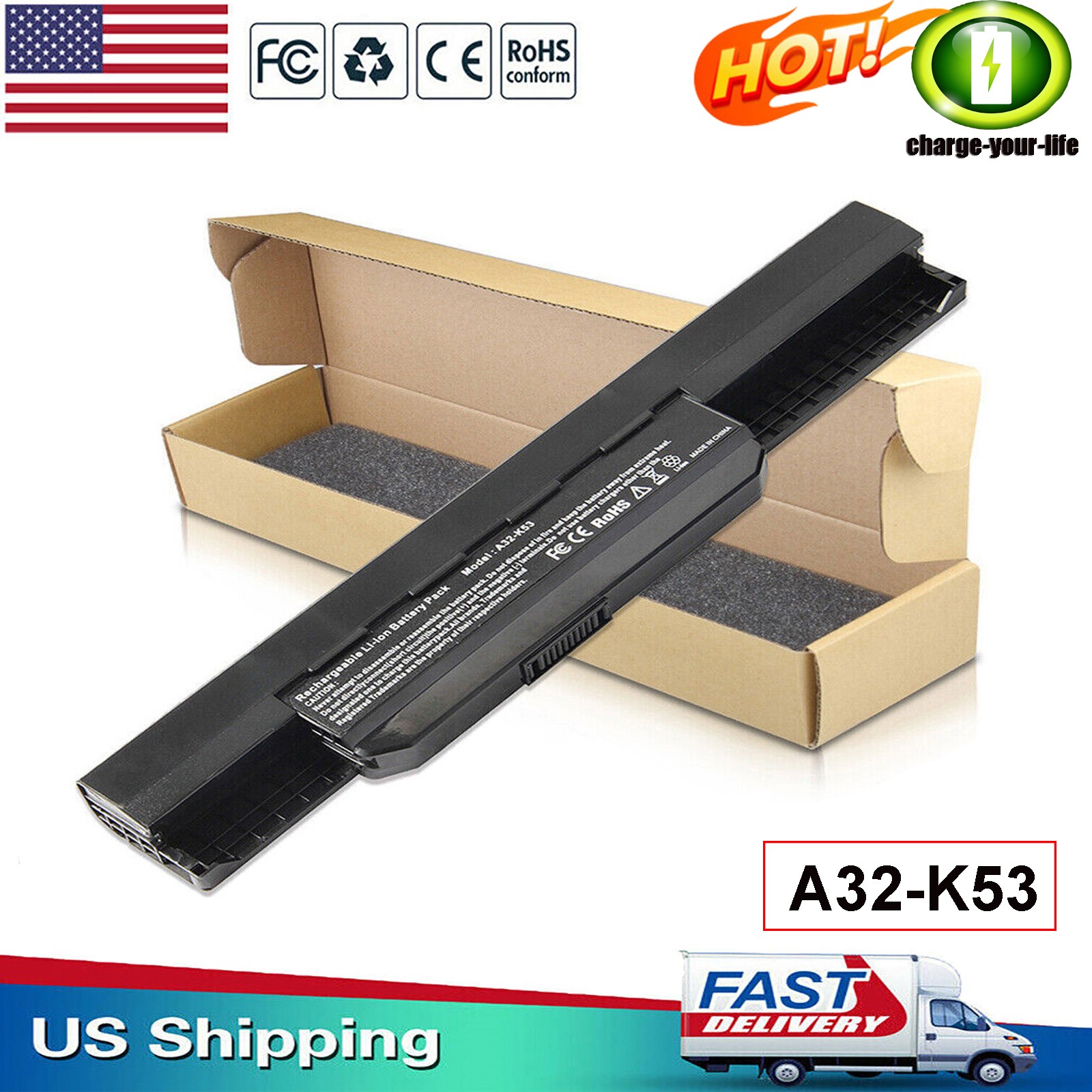 ✅Battery A32-K53 A41-K53 A31-K53 for ASUS K53 K53E X54C X53S X53 K53S X53E X43
