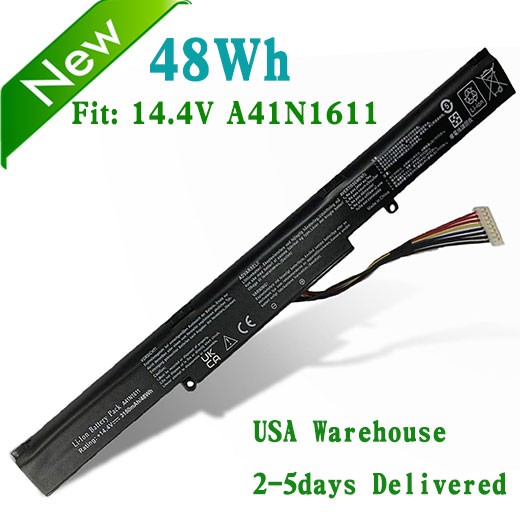 48Wh New Battery For Asus GL553VD GL553VW GL553VE GL753V FX53VD ZX53VD A41N1611