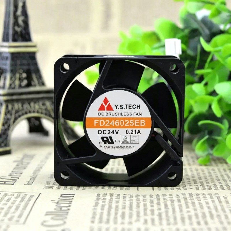 2pcs Y.S.TECH FD246025EB 6025 60mm DC 24V 0.21A Power Inverter Axial Cooling Fan