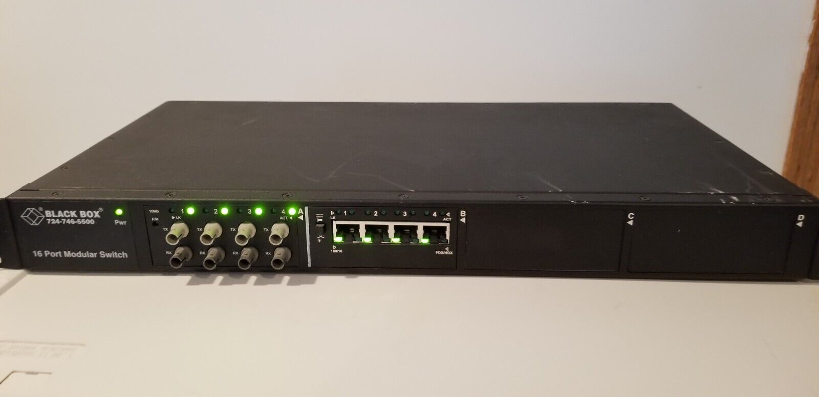 Black Box 16 Port Modular Switch, P/N: LE1416A